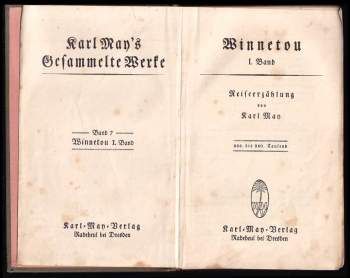 Karl May: Winnetou - Reiseerzählung  I.