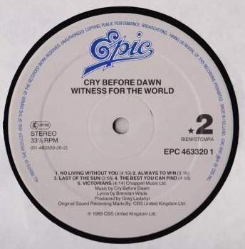 Cry Before Dawn: Witness For The World