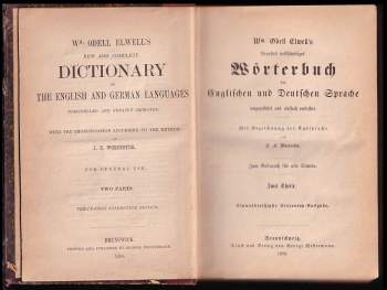 William Odell Elwell: Wörterbuch der Englischen und Deutschen Sprache.