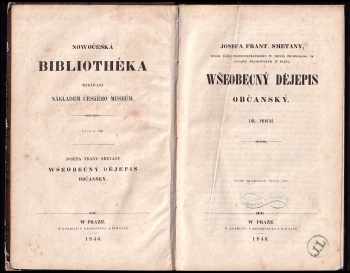Josef František Smetana: Josefa Frant. Smetany Wšeobecný dějepis občanský