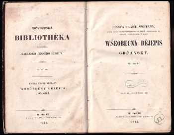 Josef František Smetana: Josefa Frant. Smetany Wšeobecný dějepis občanský