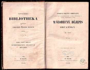 Josef František Smetana: Josefa Frant. Smetany Wšeobecný dějepis občanský