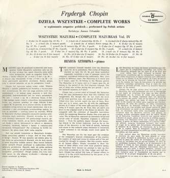 Frédéric Chopin: Wszystkie Mazurki = Complete Mazurkas Vol. IV (ČERNÝ ŠTÍTEK)