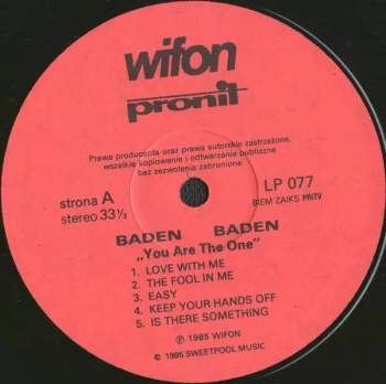 Baden: You Are The One