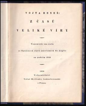Vojta Beneš: Z časů veliké víry
