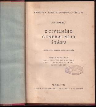 Lev Borský: Z civilního generálního štábu