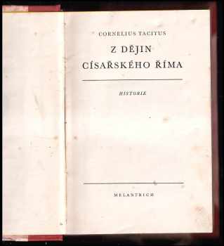 Publius Cornelius Tacitus: Z dějin císařského Říma