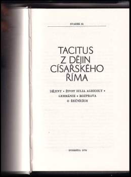 Publius Cornelius Tacitus: Z dějin císařského Říma