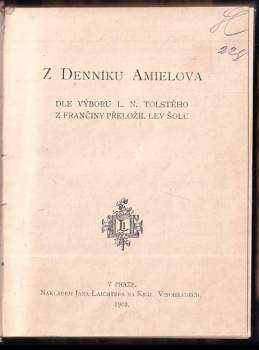 Henri-Frédéric Amiel: Z deníku Amielova