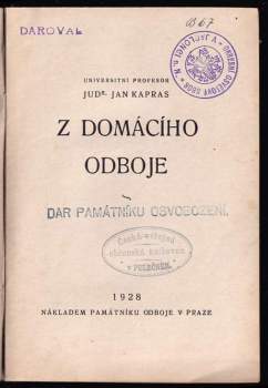 Jan Kapras: Z domácího odboje