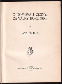 Jan Neruda: Z domova i ciziny ; Za války roku 1866