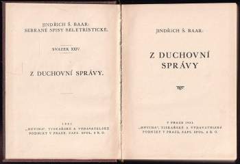 Jindřich Šimon Baar: Z duchovní správy