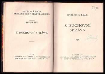Jindřich Šimon Baar: Z duchovní správy