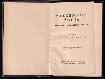 Alois Stork: Z duchovního života