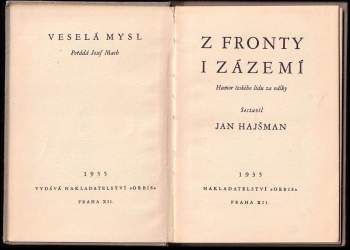 Jan Hajšman: Z fronty i zázemí