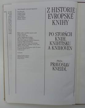 Pravoslav Kneidl: Z historie evropské knihy