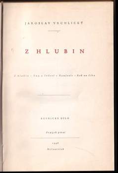 Jaroslav Vrchlický: Z hlubin