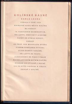 Karel Leger: Z kolínských básní Karla Legra