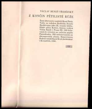 Václav Beneš-Třebízský: Z končin pětilisté růže