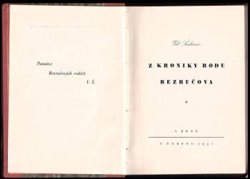 Ladislav Vašek: Z kroniky rodu Bezručova