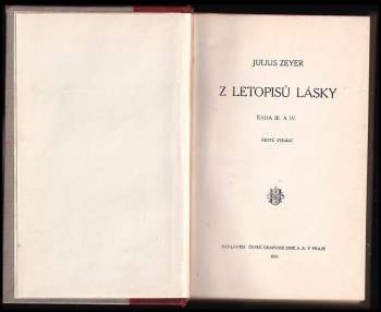 Julius Zeyer: Z letopisů lásky