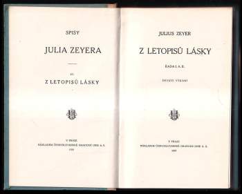Julius Zeyer: Z letopisů lásky