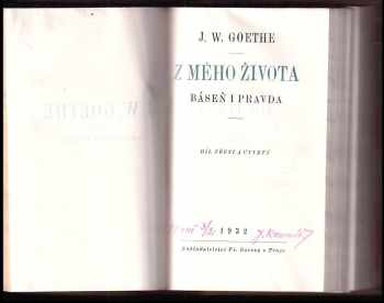Johann Wolfgang von Goethe: Z mého života