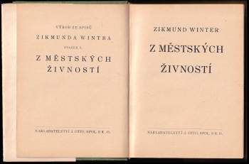Zikmund Winter: Z městských živností
