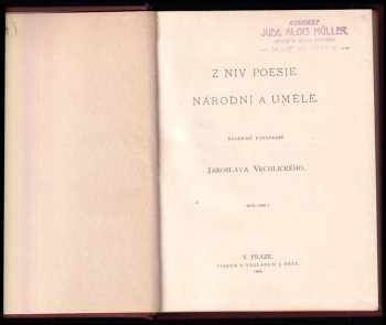 Jaroslav Vrchlický: Z niv poesie národní a umělé