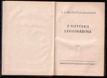 Ferdinand Ivanovič Pražský-Slavkovský: Z notýsku legionářova