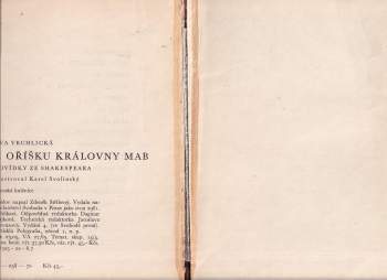 William Shakespeare: Z oříšku královny Mab