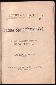 Léon Clifton: Z pamětí amerického detektiva