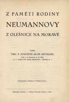 Z pamětí rodiny Neumannovy z Olešnice na Moravě