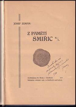 Josef Zeman: Z pamětí Smiřic n. L