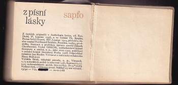Sapfó: Z písní lásky