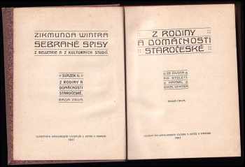 Zikmund Winter: Z rodiny a domácnosti staročeské