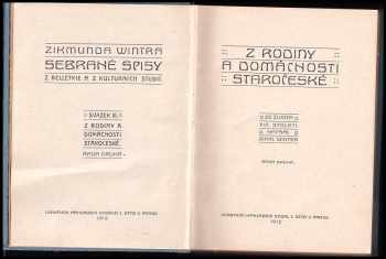 Zikmund Winter: Z rodiny a domácnosti staročeské