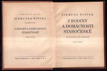 Zikmund Winter: Z rodiny a domácnosti staročeské