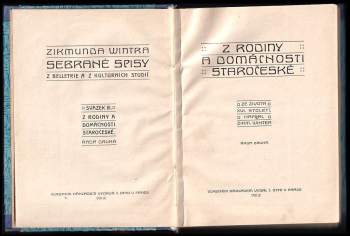 Zikmund Winter: Z rodiny a domácnosti staročeské