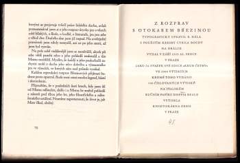 Josef Moučka: Z rozprav s Otokarem Březinou