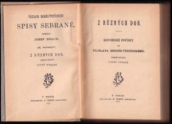 Václav Beneš-Třebízský: Z různých dob