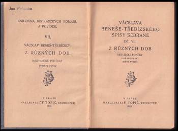 Václav Beneš-Třebízský: Z různých dob