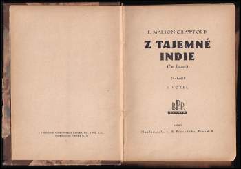 Francis Marion Crawford: Z tajemné Indie