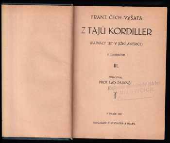 František Čech-Vyšata: Z tajů Kordiller