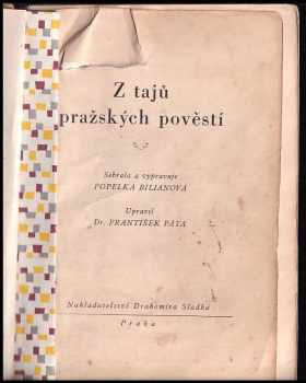 Popelka Biliánová: Z tajů pražských pověstí