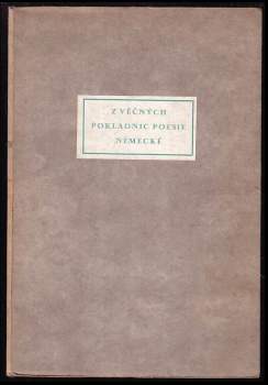 Otto František Babler: Z věčných pokladnic poesie německé