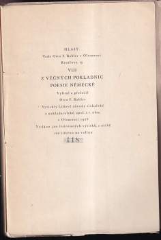 Otto František Babler: Z věčných pokladnic poesie německé