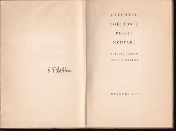 Otto František Babler: Z věčných pokladnic poesie německé