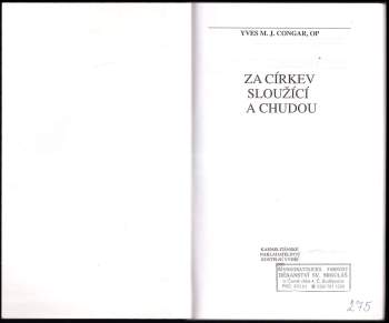 Yves Congar: Za církev sloužící a chudou