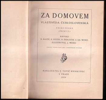 Bohumil Bauše: Za domovem - vlastivěda československá Kniha druhá, (Čechy II.).